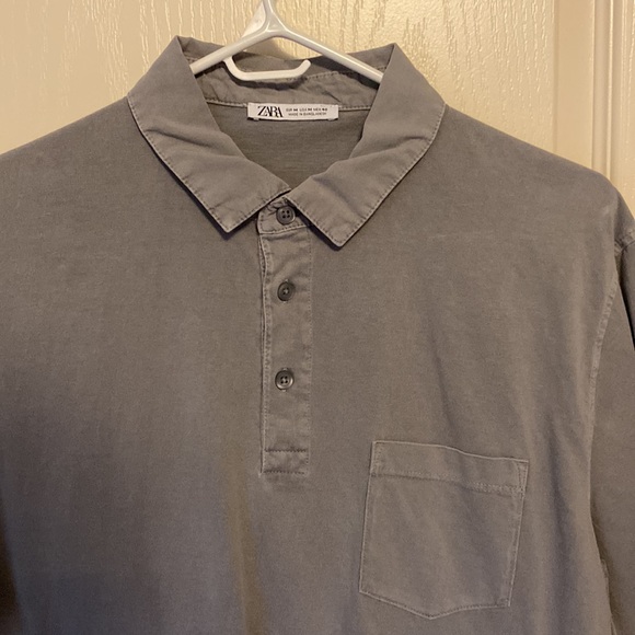 ZARA COMBINATION KNIT POLO GRAY - Picture 3 of 5